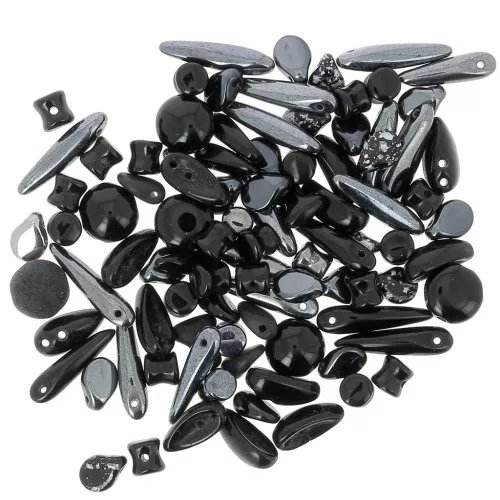 Surtido de perlas de Bohemia - Negro x20g
