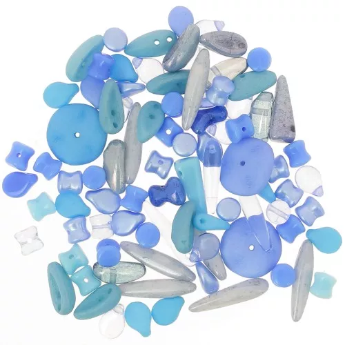 Surtido de perlas de Bohemia - Azul x20g
