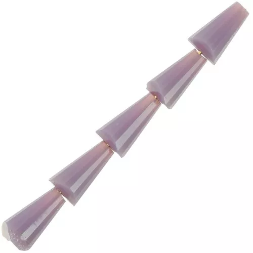 Cuentas facetadas de vidrio en forma de cono - 8x4 mm - Opaque Lilas x25