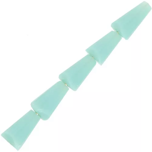 Cuentas facetadas de vidrio en forma de cono - 8x4 mm - Opaque Turquesa x25
