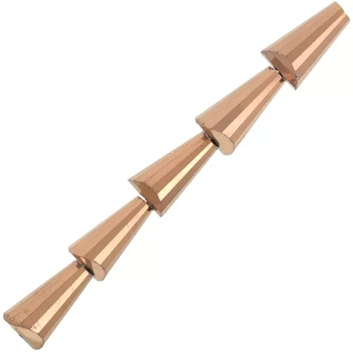 Cuentas facetadas de vidrio en forma de cono - 8x4 mm - Gold Bronze x25