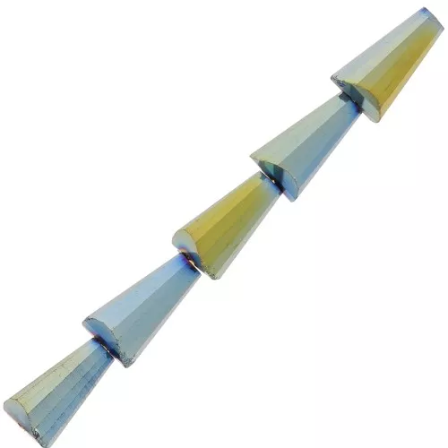 Cuentas facetadas de vidrio en forma de cono - 8x4 mm - Full Celsian x25