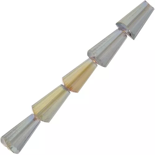 Cuentas facetadas de vidrio en forma de cono - 8x4 mm - Crystal Celsian x25
