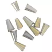 Cuentas facetadas de vidrio en forma de cono - 8x4 mm - Crystal Celsian x25