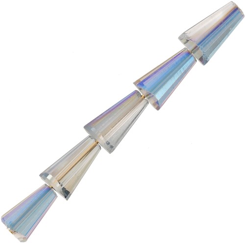 Cuentas cónicas de vidrio facetado - 8x4 mm - Cristal Azzuro x25