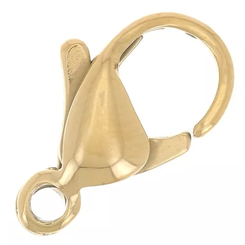 Cierre mosquetón 12 mm - Fabricación europea - Acero inoxidable 316L Dorado x1