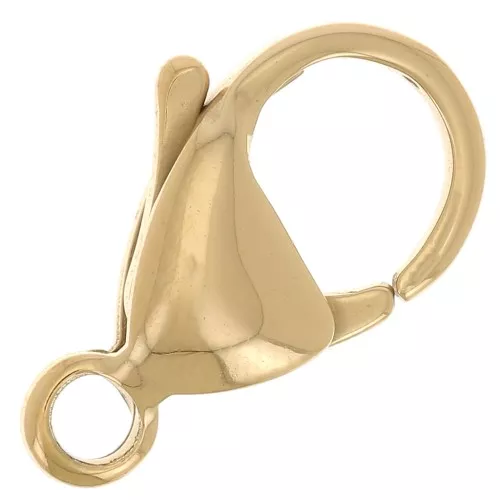 Mosquetón de 15 mm - Fabricación europea - Acero inoxidable 316L Dorado x1