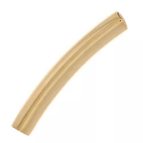 Cuenta tubular curva 20x3 mm - Fabricación europea - Acero inoxidable 316L Dorado