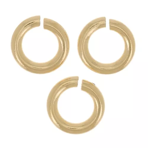 Anillas abiertas 5x1 mm - Fabricación europea - Acero inoxidable 316L dorado x10