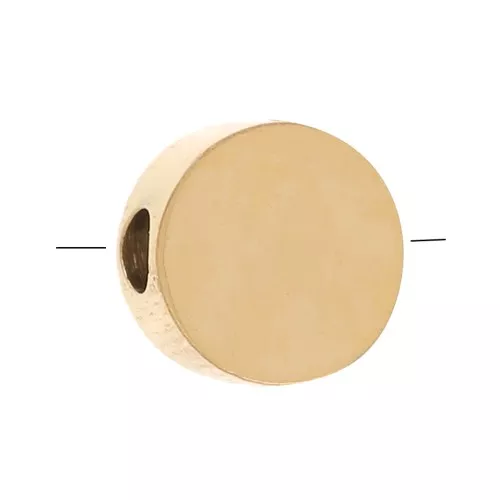 Cuenta plana redonda 5 mm - Acero inoxidable 316L dorado x1