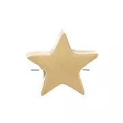 Cuenta de estrella plana de 4 mm - Acero inoxidable 316L dorado x1