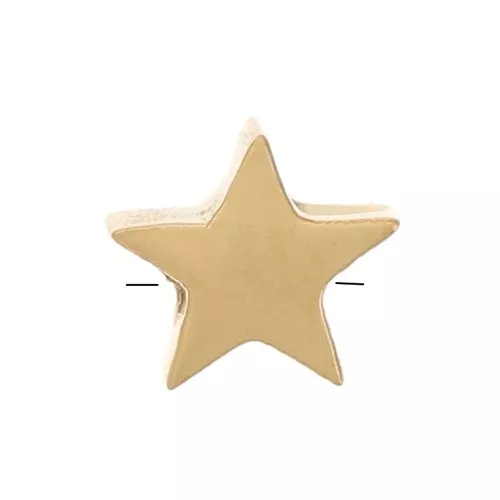 Cuenta de estrella plana de 4 mm - Acero inoxidable 316L dorado x1