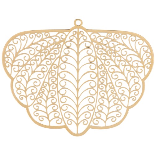Colgantes filigrana efecto mariposa 32x41 mm - Acero inoxidable 316L dorado x2