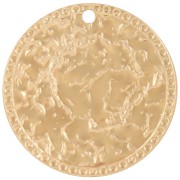 Colgantes redondos martillados de 30 mm con bolitas - Acero inoxidable 304L dorado x2|raw }}