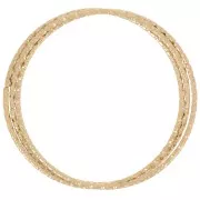 Colgantes Círculos entrelazados efecto diamante 31 mm - Acero inoxidable dorado 304L x2