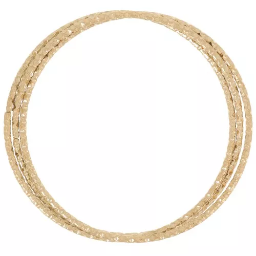 Colgantes Círculos entrelazados efecto diamante 31 mm - Acero inoxidable dorado 304L x2