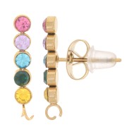 Barra y espárragos de óxido de circonio 17,5x3 mm - Acero inoxidable chapado en Dorado 304L x2