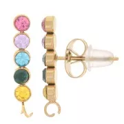 Barra y espárragos de óxido de circonio 17,5x3 mm - Acero inoxidable chapado en Dorado 304L x2