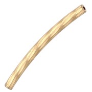 Cuenta de tubo curvado acanalado 25x2 mm - Acero inoxidable 304L Dorado x1