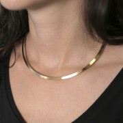 Gargantilla de torsión rígida plana de 14 cm - Acero inoxidable 304L Oro x1