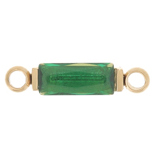 Entrepieza rectangular 13x3 mm óxido de circonio - Acero inoxidable 316L Dorado - Verde x1