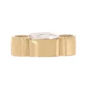 Entrepieza cuadrada de 6x3 mm de óxido de circonio - Acero inoxidable 304 Dorado - Cristal x1
