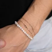 Entrepieza cuadrada de 6x3 mm de óxido de circonio - Acero inoxidable 304 Dorado - Cristal x1