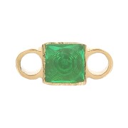 Distanciador cuadrado 6x3 mm óxido de circonio - Acero inoxidable 316L Dorado - Verde x1