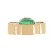 Distanciador cuadrado 6x3 mm óxido de circonio - Acero inoxidable 316L Dorado - Verde x1