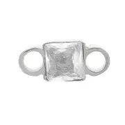 Distanciador cuadrado 6x3 mm óxido de circonio - Acero inoxidable 316L - Cristal x1