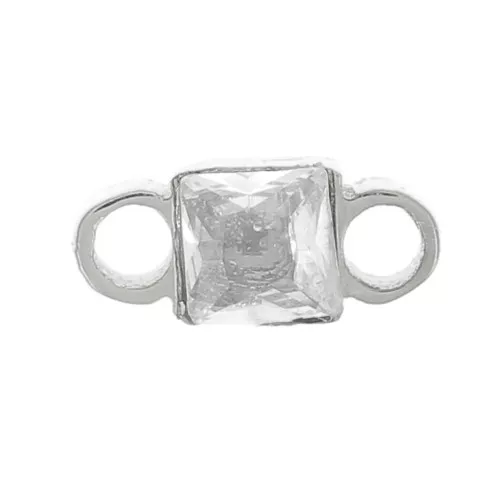 Distanciador cuadrado 6x3 mm óxido de circonio - Acero inoxidable 316L - Cristal x1