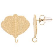 Pendientes mariposa de 19 mm con anilla abierta - Acero inoxidable 316L dorado x2