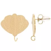 Pendientes mariposa de 19 mm con anilla abierta - Acero inoxidable 316L dorado x2