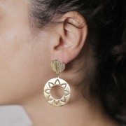 Pendientes mariposa de 19 mm con anilla abierta - Acero inoxidable 316L dorado x2