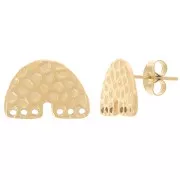 Ganchos pendientes martillados en forma de U 11x15,5 mm - Acero inoxidable Dorado 304 x2