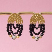 Ganchos pendientes martillados en forma de U 11x15,5 mm - Acero inoxidable Dorado 304 x2