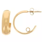 Aros abiertos de 19 mm de ancho con anilla abierta - Acero inoxidable dorado 304L x2