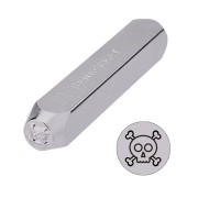 Punzón 6 mm - Calavera y tibias cruzadas x1