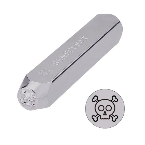 Punzón 6 mm - Calavera y tibias cruzadas x1