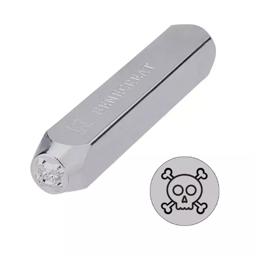 Punzón 6 mm - Calavera y tibias cruzadas x1