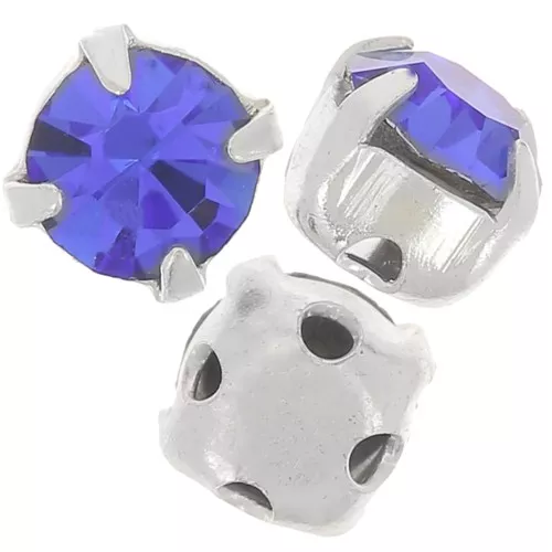 Chatón monté 4 mm Sapphire x10