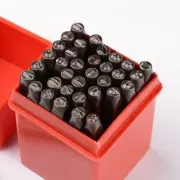 Juego de punzones 3 mm - Alfabeto mayúsculas y números del 0 al 8 x36