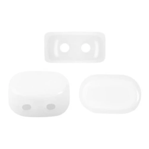 Cuentas de vidrio Lipsi® de Puca® 4x6 mm - Blanco opaco x10g