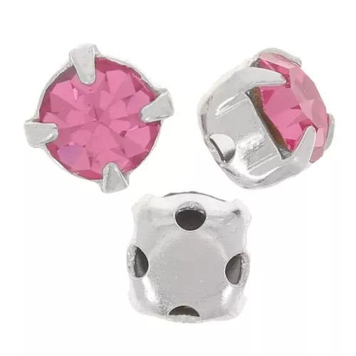 Chatón monté 4 mm Rose x10