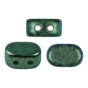 Cuentas de vidrio Lipsi® de Puca® 4x6 mm - Verde Turquesa Metalizado Mate x10g