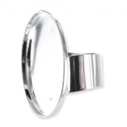 Anillo ovalado 30x22 mm plateado x1|raw }}