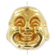 Cabeza de Buda 20 mm Dorado con oro fino x1