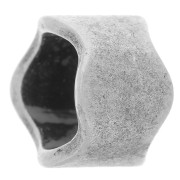 Cuenta pasante ondulada para cordón 7,5 mm plateado envejecido x1