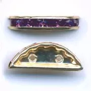 Rondel Media Luna 20x9 mm dorado Amethyst x1