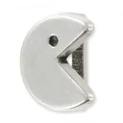 Cuenta pasante 13x12 mm para cordón plano 10 mm Chapado Plateado envejecido